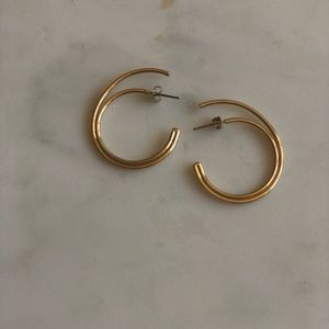 & other stories double hoop gold earrings
